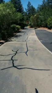 An old road next to an asphalt road